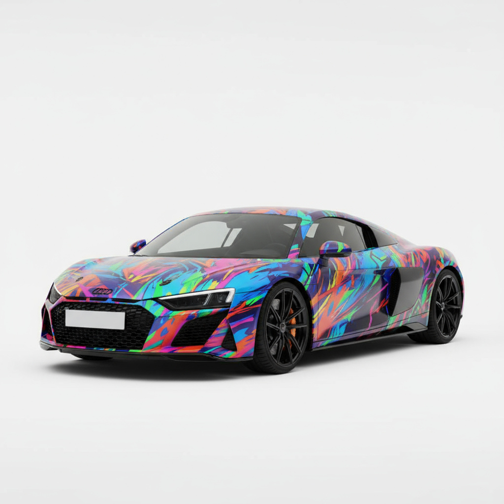 Sportcoupé mit Anime-inspirierter Vollfolierung im Studio